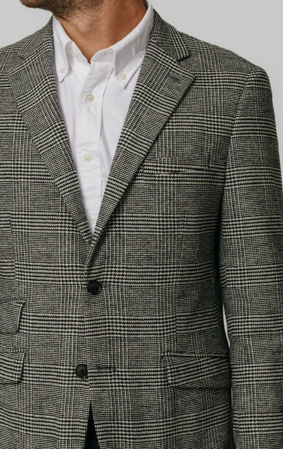 Black and Cream Prince of Wales Check Tweed Jacket | Dobell