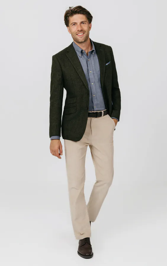 Green Herringbone Tweed Jacket - photo 1 Green Herringbone Tweed Jacket - photo 1