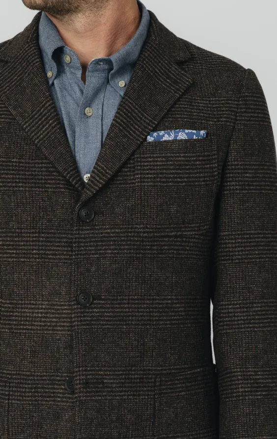 Brown Prince of Wales Tweed Jacket with Patch Pockets - photo 3 Brown Prince of Wales Tweed Jacket with Patch Pockets - photo 3