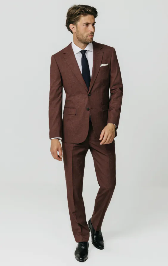 Dark Rosewood Weave Suit Jacket - photo 1