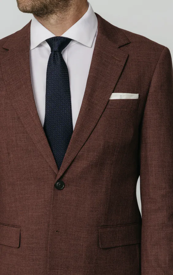 Dark Rosewood Weave Suit Jacket - photo 3