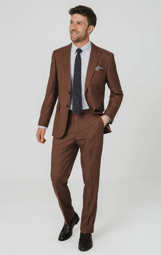 Rust Brown Textured Weave Suit Jacket - photo 1 Rust Brown Textured Weave Suit Jacket - photo 1