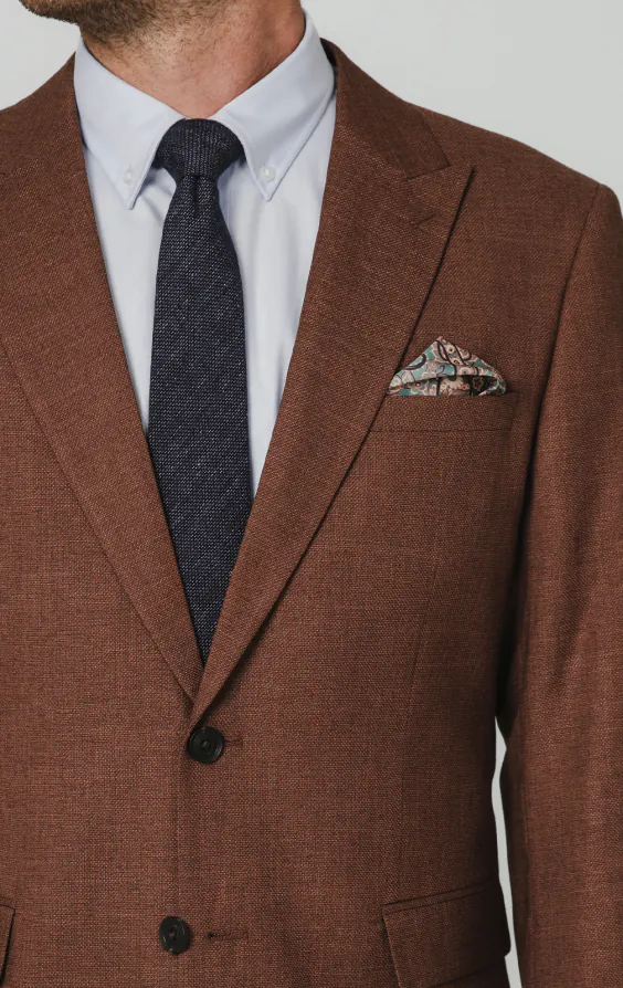 Rust Brown Textured Weave Suit Jacket - photo 3 Rust Brown Textured Weave Suit Jacket - photo 3