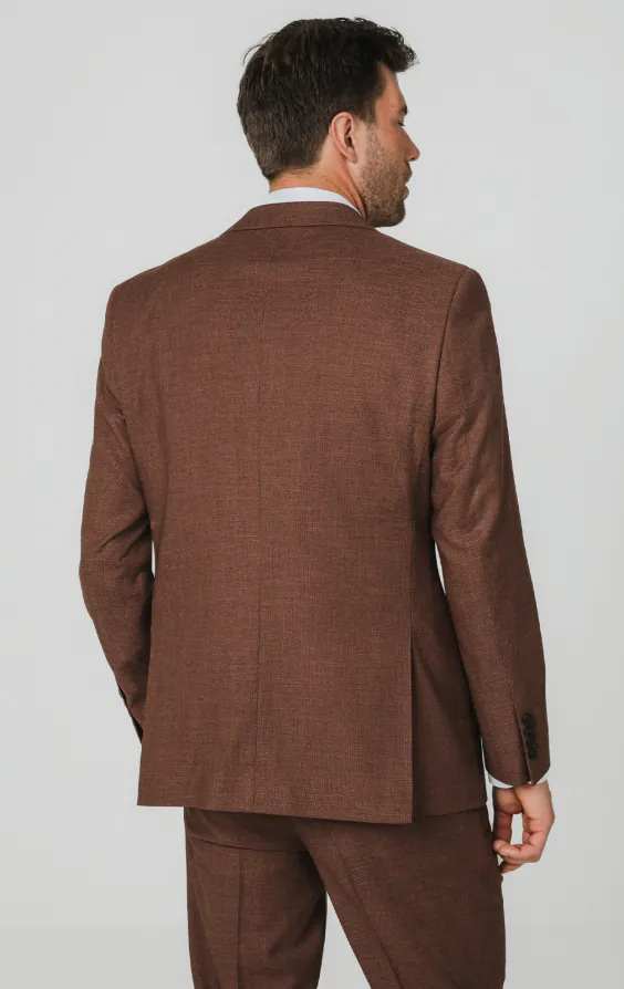 Rust Brown Textured Weave Suit Jacket - photo 5 Rust Brown Textured Weave Suit Jacket - photo 5