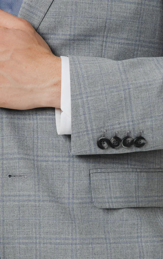 Light Grey & Blue Check Suit Jacket - photo 2 Light Grey & Blue Check Suit Jacket - photo 2