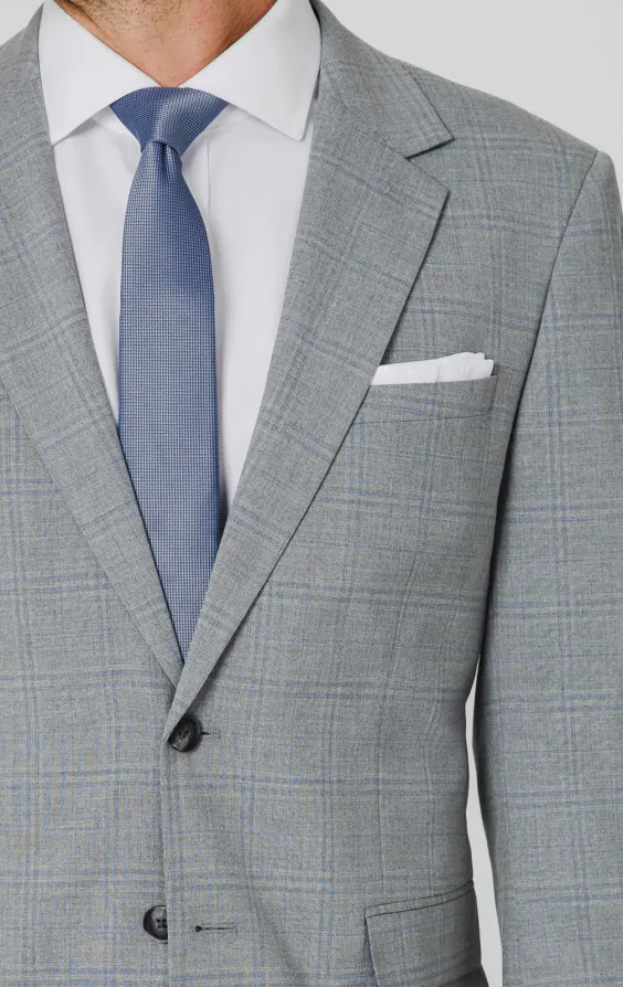 Light Grey & Blue Check Suit Jacket - photo 3 Light Grey & Blue Check Suit Jacket - photo 3