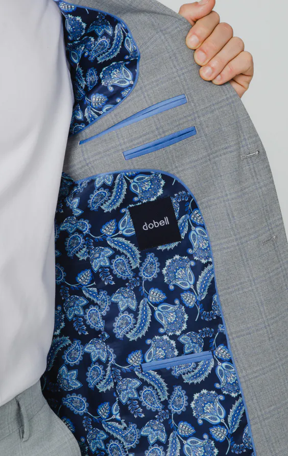 Light Grey & Blue Check Suit Jacket - photo 4 Light Grey & Blue Check Suit Jacket - photo 4