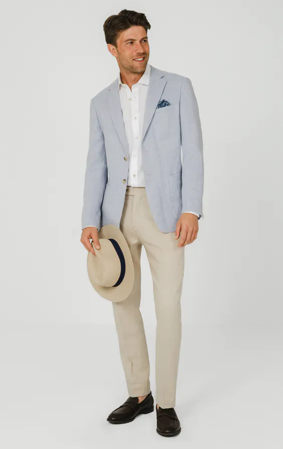 Light Blue Textured Weave Jacket - photo 1 Light Blue Textured Weave Jacket - photo 1