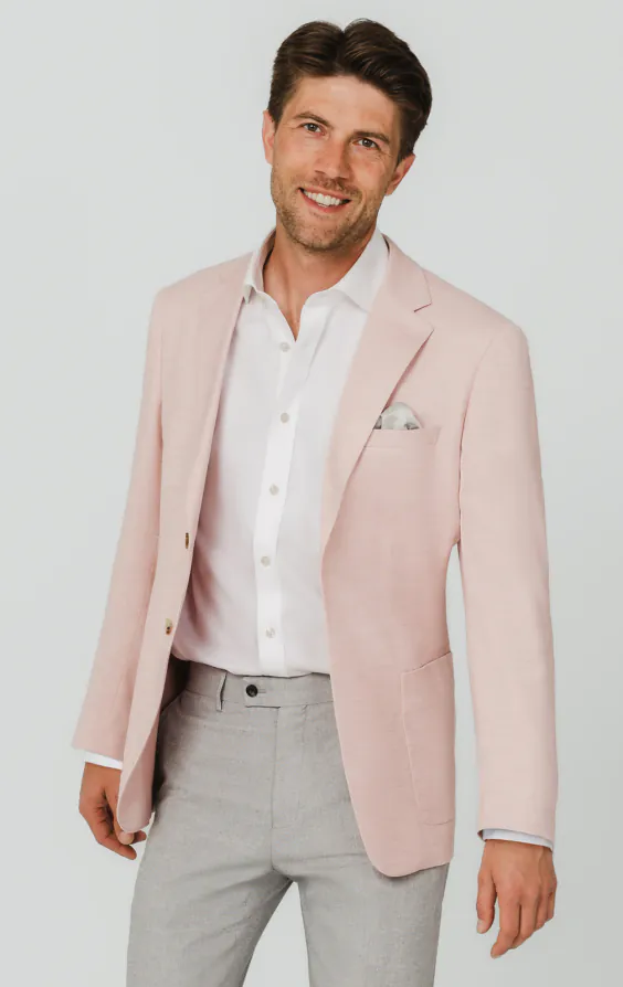 Light Pink Textured Weave Jacket