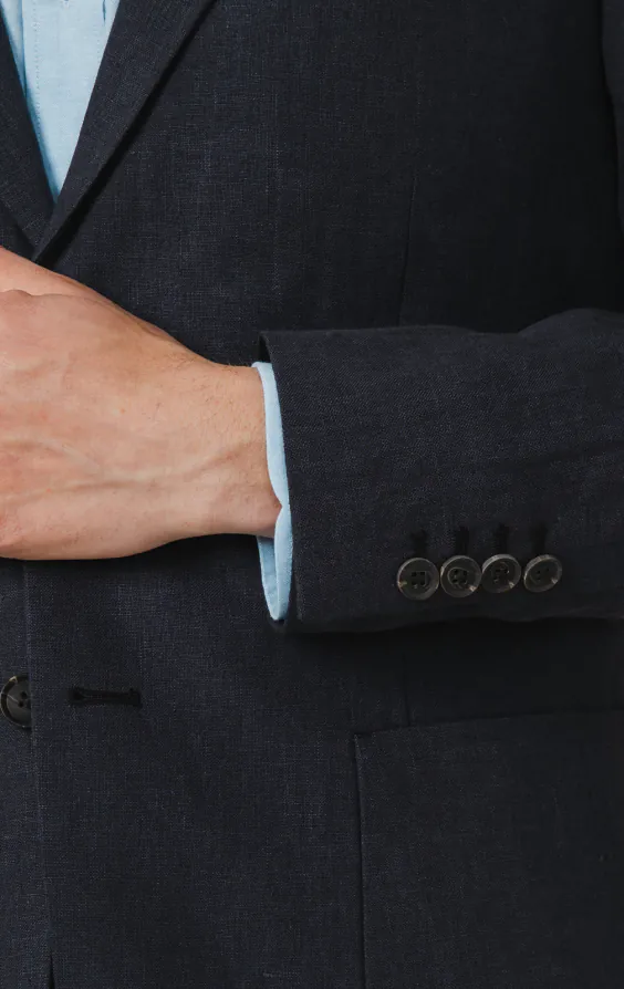 Navy Pure Linen Suit Jacket - photo 2 Navy Pure Linen Suit Jacket - photo 2