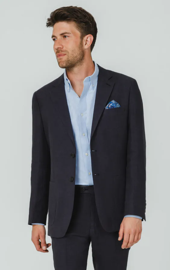 Navy Pure Linen Suit Jacket Navy Pure Linen Suit Jacket