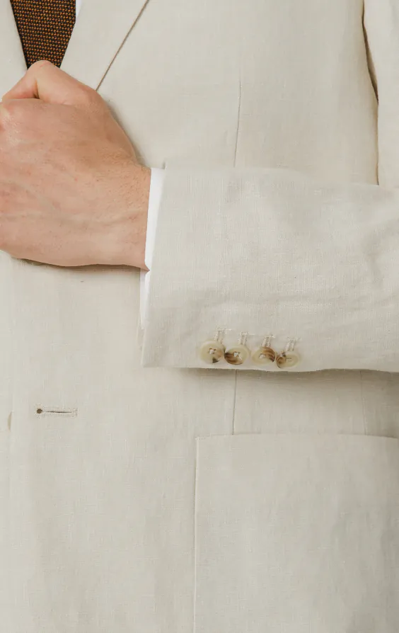 Cream Pure Linen Suit Jacket - photo 2 Cream Pure Linen Suit Jacket - photo 2