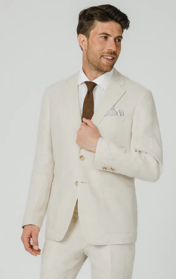 Cream Pure Linen Suit Jacket Cream Pure Linen Suit Jacket