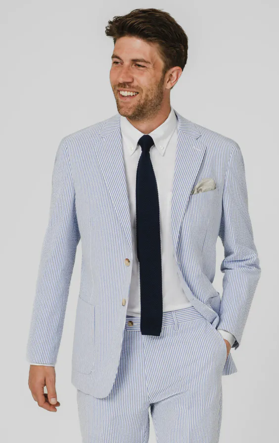 Blue & White Seersucker Suit Jacket Blue & White Seersucker Suit Jacket