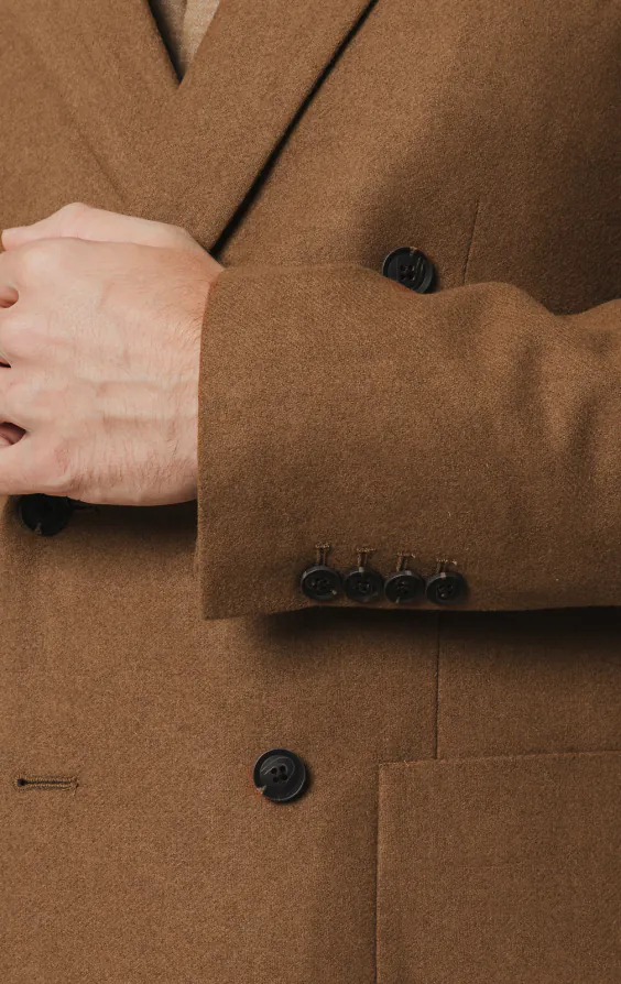 Camel Brushed Wool Blend Double Breasted Jacket - photo 2 Camel Brushed Wool Blend Double Breasted Jacket - photo 2