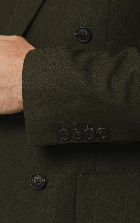 Khaki Brushed Wool Blend Double Breasted Jacket - photo 2 Khaki Brushed Wool Blend Double Breasted Jacket - photo 2