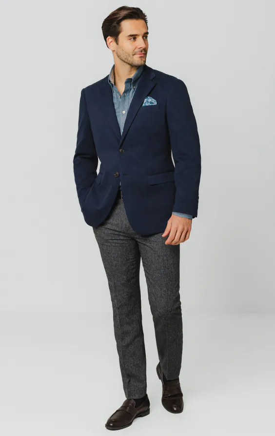 Navy Cotton Pique Jacket - photo 1 Navy Cotton Pique Jacket - photo 1