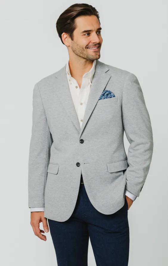 Grey Cotton Pique Jacket Grey Cotton Pique Jacket