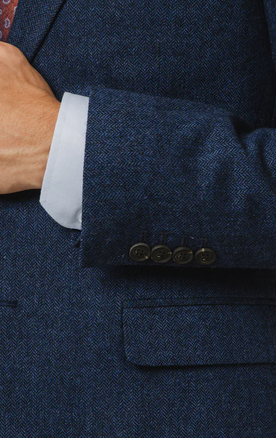 Blue Herringbone Tweed Suit - photo 2 Blue Herringbone Tweed Suit - photo 2