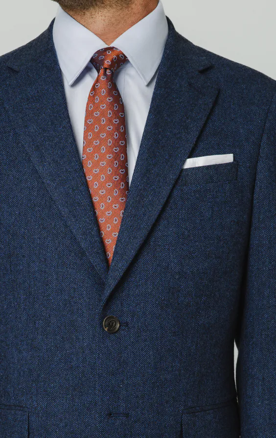 Blue Herringbone Tweed Suit - photo 3 Blue Herringbone Tweed Suit - photo 3