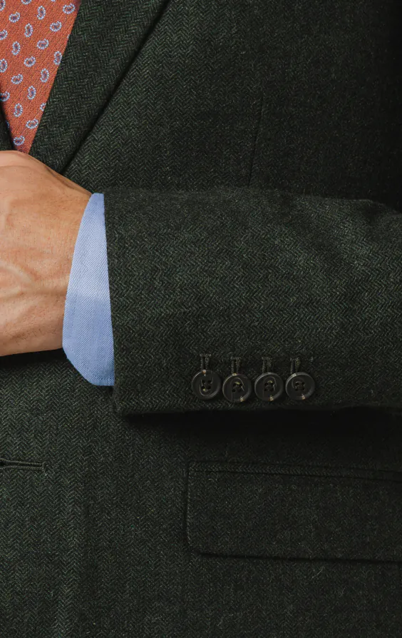 Dark Green Herringbone Tweed Suit - photo 3 Dark Green Herringbone Tweed Suit - photo 3