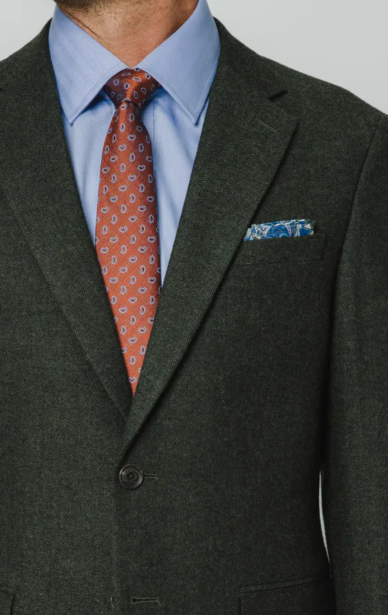 Dark Green Herringbone Tweed Suit - photo 2 Dark Green Herringbone Tweed Suit - photo 2