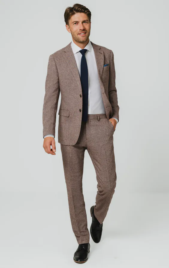 Redwood Herringbone Tweed Suit Jacket - photo 1