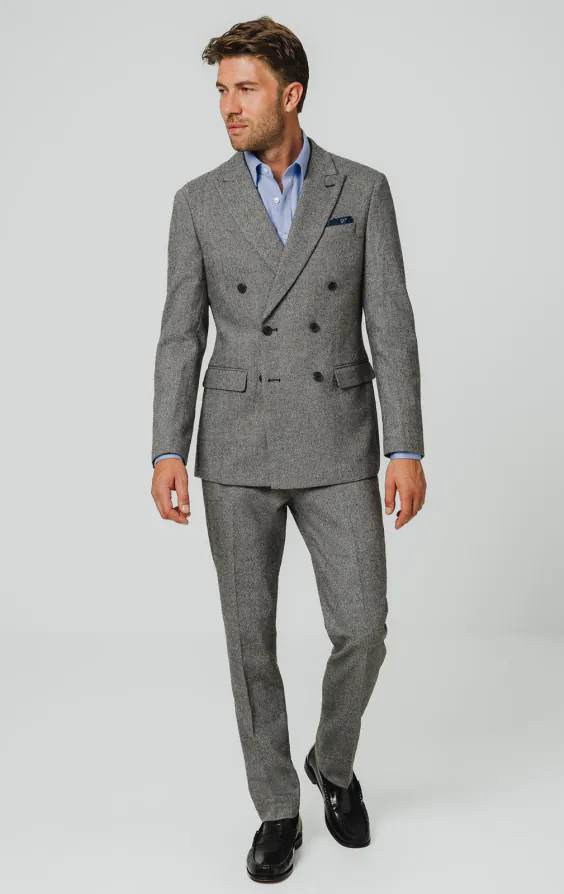 Grey Twill Tweed Suit Jacket - photo 1 Grey Twill Tweed Suit Jacket - photo 1
