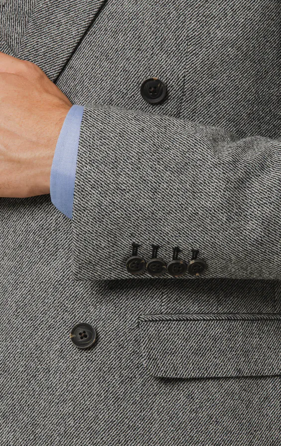 Grey Twill Tweed Suit Jacket - photo 2 Grey Twill Tweed Suit Jacket - photo 2