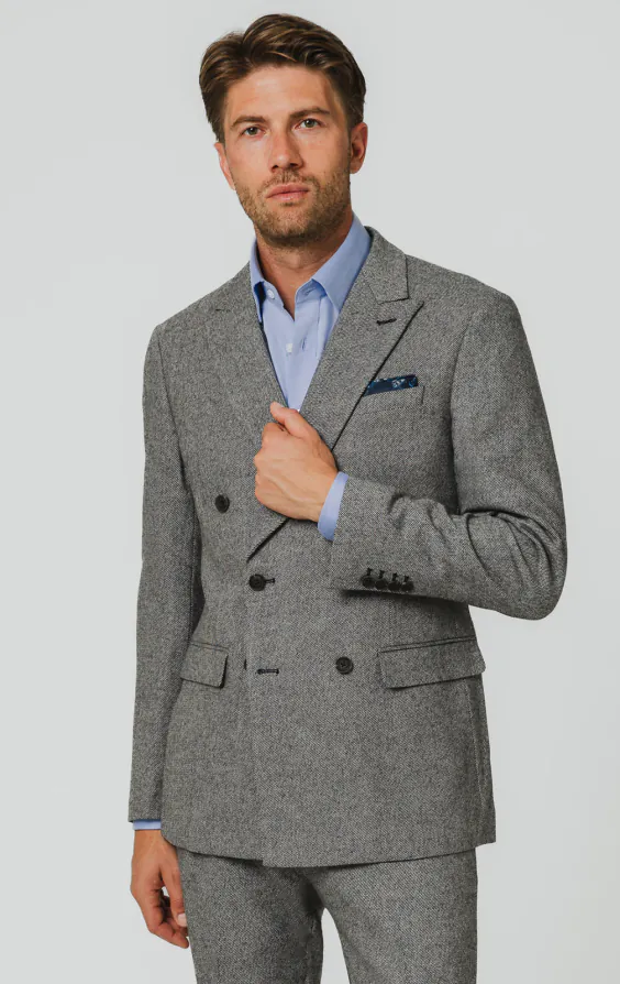 Grey Twill Tweed Suit Jacket Grey Twill Tweed Suit Jacket