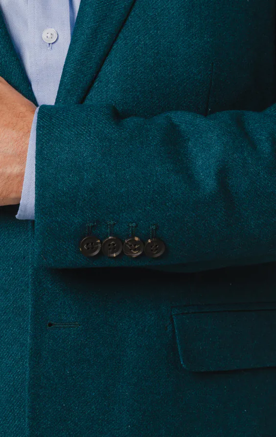 Teal Wool Flannel Suit Jacket - photo 2 Teal Wool Flannel Suit Jacket - photo 2