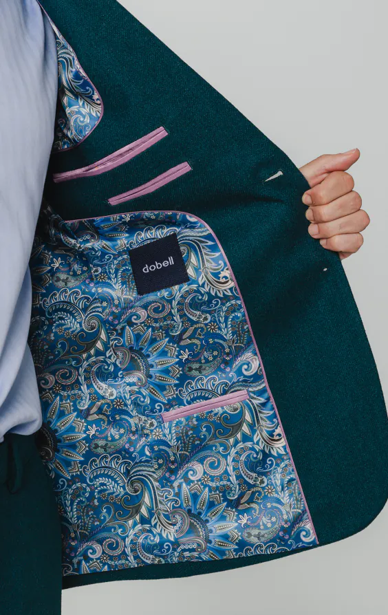 Teal Wool Flannel Suit Jacket - photo 4 Teal Wool Flannel Suit Jacket - photo 4