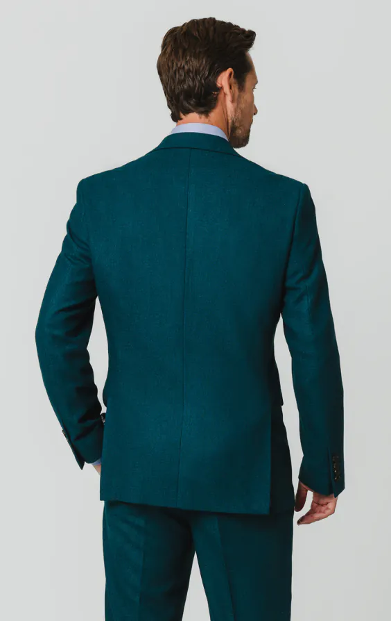 Teal Wool Flannel Suit Jacket - photo 5 Teal Wool Flannel Suit Jacket - photo 5
