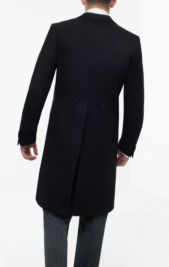 Dobell 100% Wool Black Herringbone Morning Tailcoat - photo 1 Dobell 100% Wool Black Herringbone Morning Tailcoat - photo 1