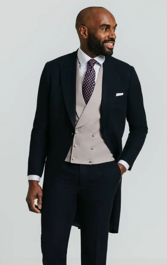 Navy Herringbone Morning Tailcoat Navy Herringbone Morning Tailcoat