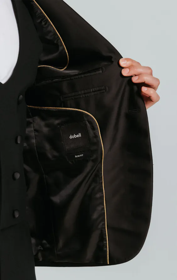 Black Slim-Fit Dinner Jacket with Notch Lapel - photo 4 Black Slim-Fit Dinner Jacket with Notch Lapel - photo 4
