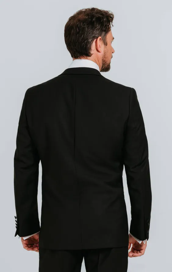 Black 100% Wool 2 Piece Tuxedo, Tuxedo Shirt, Tuxedo Shoes, Cummerbund, Bow Tie - photo 2 Black 100% Wool 2 Piece Tuxedo, Tuxedo Shirt, Tuxedo Shoes, Cummerbund, Bow Tie - photo 2