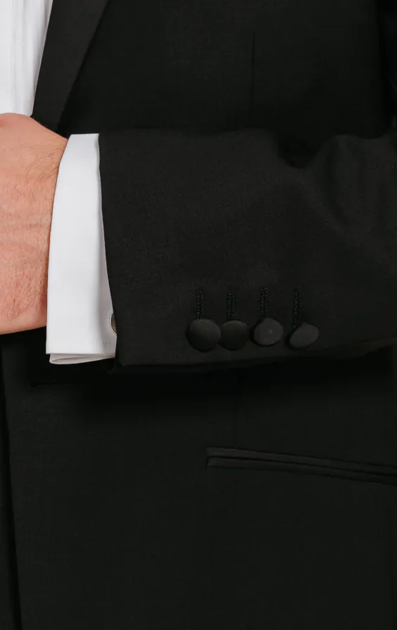 Black 100% Wool 3 Piece Tuxedo with Notch Lapel - photo 3 Black 100% Wool 3 Piece Tuxedo with Notch Lapel - photo 3
