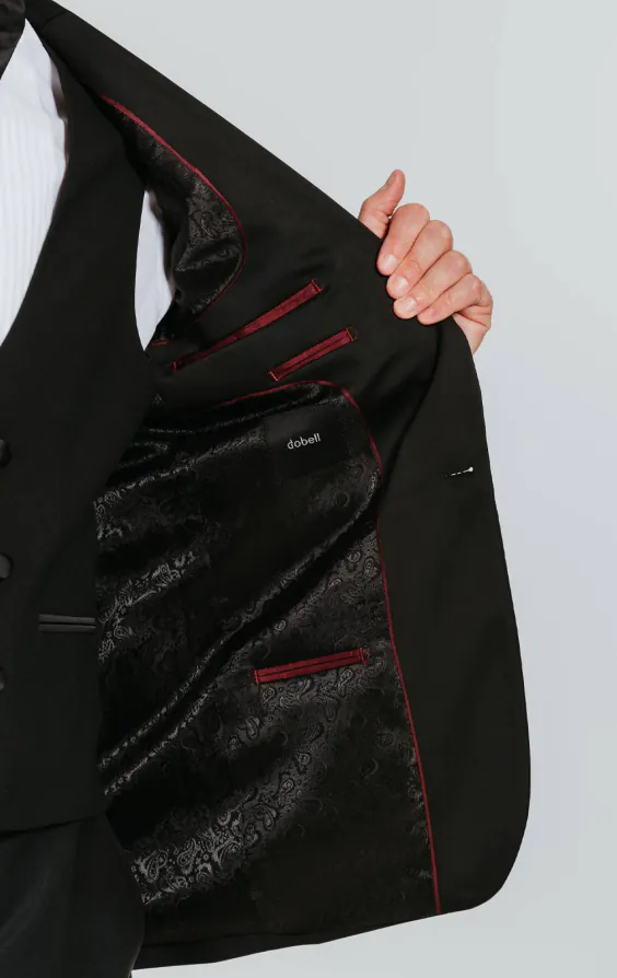 Black 100% Wool Tuxedo with Notch Lapel - photo 4 Black 100% Wool Tuxedo with Notch Lapel - photo 4