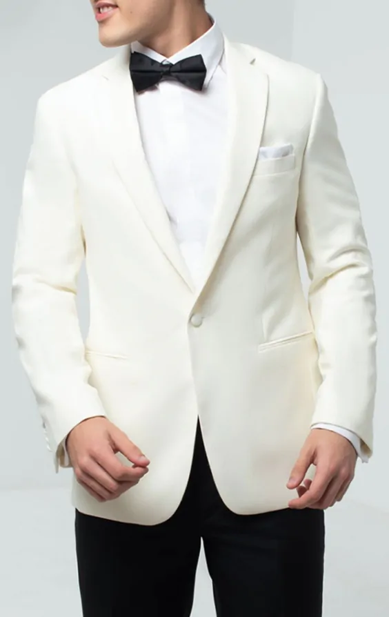 Dobell White Notch Lapel Tuxedo Jacket Dobell