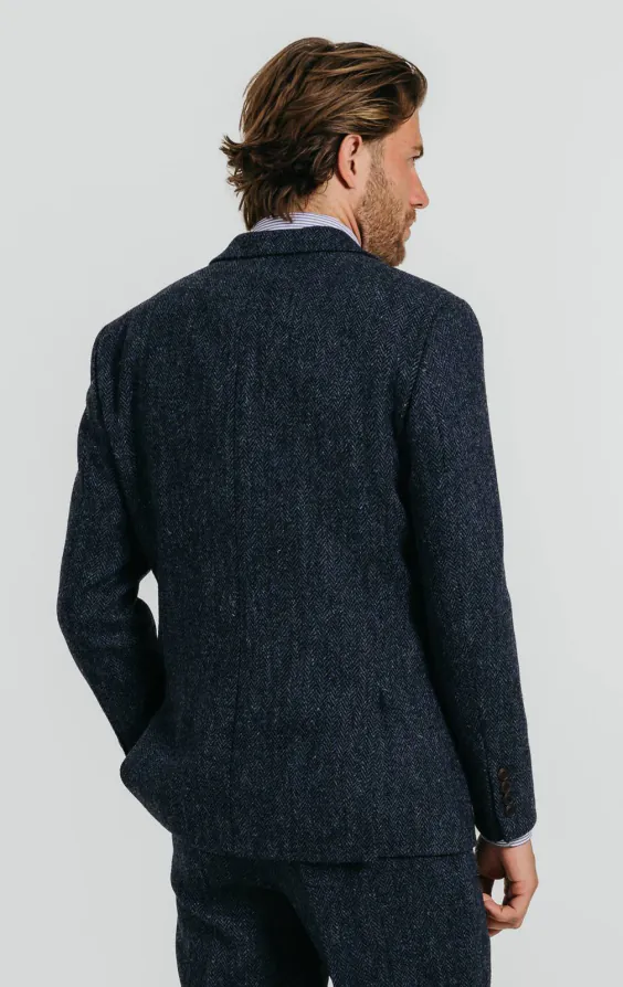Harris Tweed Blue Herringbone Tweed Jacket - photo 1 Harris Tweed Blue Herringbone Tweed Jacket - photo 1