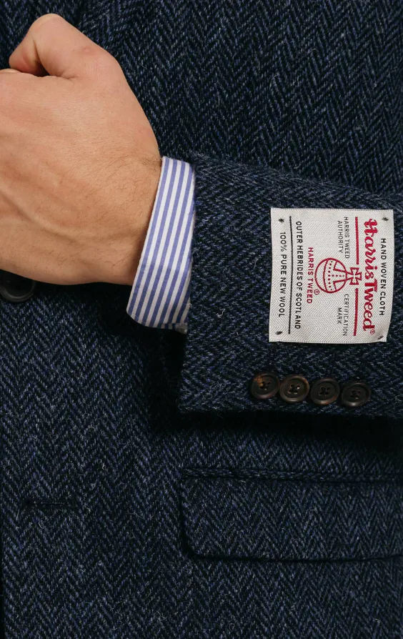 Harris Tweed Blue Herringbone Tweed Jacket - photo 2 Harris Tweed Blue Herringbone Tweed Jacket - photo 2