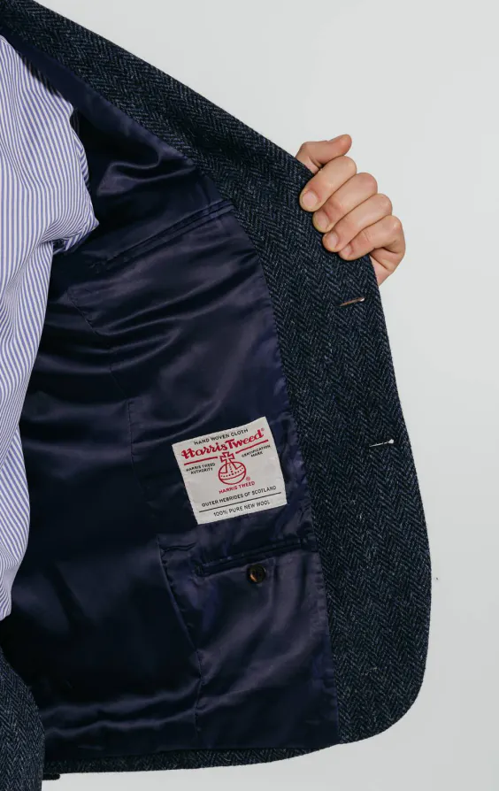 Harris Tweed Blue Herringbone Tweed Jacket - photo 4 Harris Tweed Blue Herringbone Tweed Jacket - photo 4