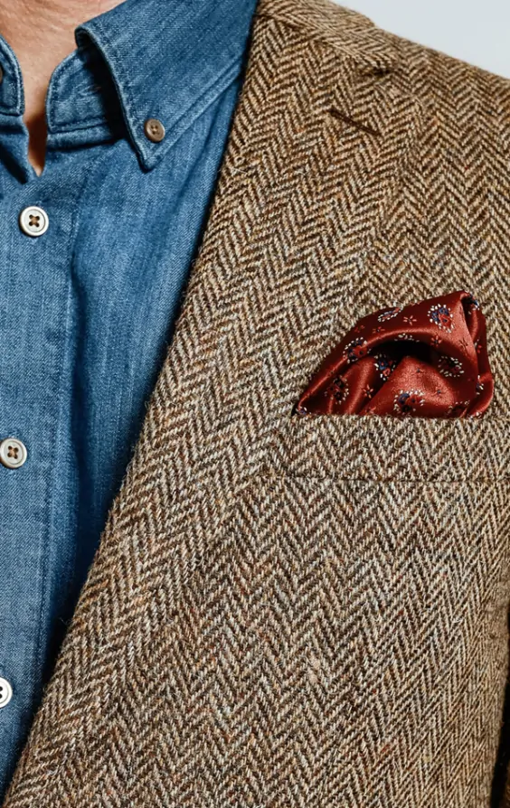 Harris Tweed Oatmeal Herringbone Tweed Jacket | Dobell