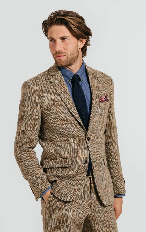 Harris Tweed Brown Windowpane Tweed Jacket Harris Tweed Brown Windowpane Tweed Jacket