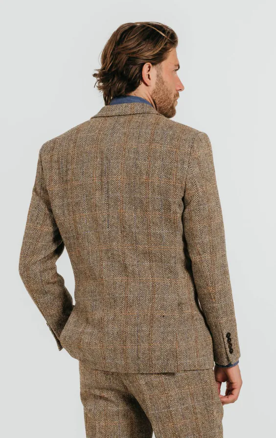 Harris Tweed Brown Windowpane Check Tweed Suit - photo 2 Harris Tweed Brown Windowpane Check Tweed Suit - photo 2