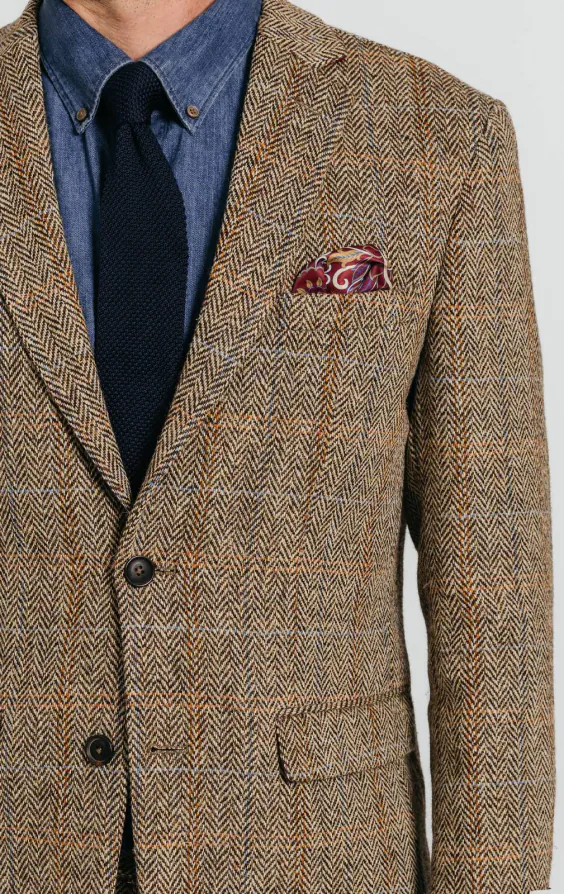 Harris Tweed Brown Windowpane Check Tweed Suit - photo 4 Harris Tweed Brown Windowpane Check Tweed Suit - photo 4