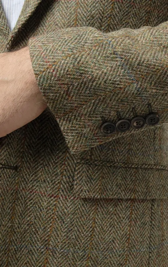 Harris tweed green jacket outlet