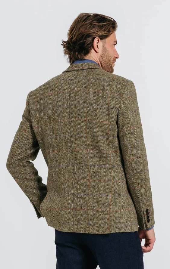 Harris Tweed Green Herringbone Windowpane Check Tweed Jacket - photo 1 Harris Tweed Green Herringbone Windowpane Check Tweed Jacket - photo 1