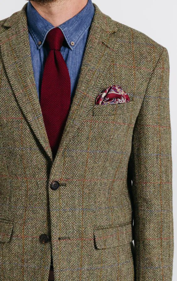 Harris Tweed Green Herringbone Windowpane Check Tweed Jacket - photo 3 Harris Tweed Green Herringbone Windowpane Check Tweed Jacket - photo 3